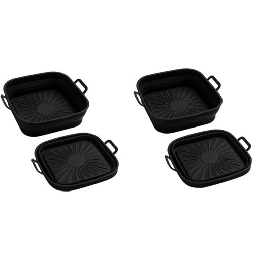 INF Zložljivi kvadratni silikonski kalup Air Fryer 17,5 cm 2 kom Black, (21247972) Slike