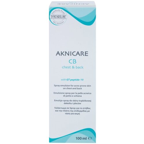 Synchroline Aknicare CB emulzija v pr&amp;scaron;ilu za zmanj&amp;scaron;evanje aken na prsih in hrbtu 100 ml Slike