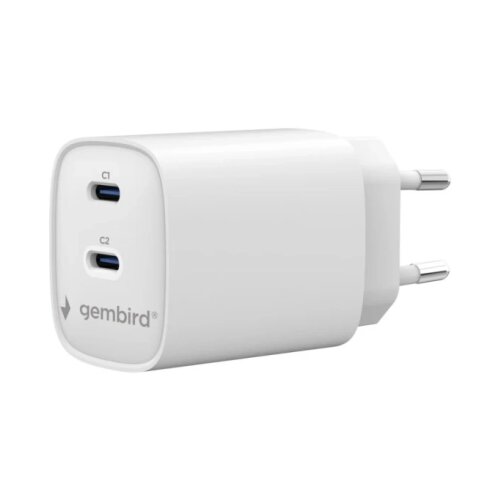 Gembird TA-UC-2C-PD45-01-W 2-port 45 W USB fast charger Cene
