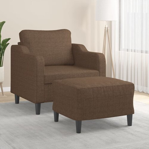  Fotelja s tabureom smeđa 60 cm od tkanine Cene