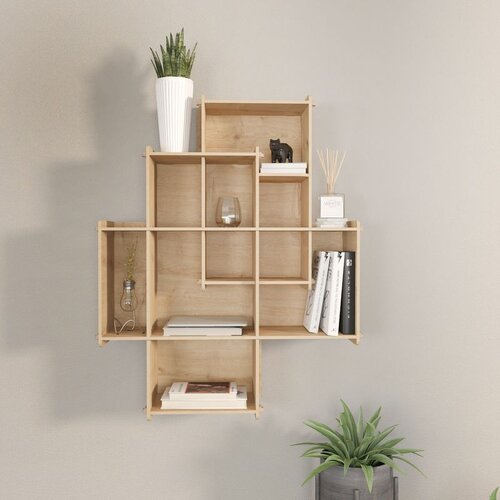 Hanah home Adis - Oak Oak Wall Shelf Cene