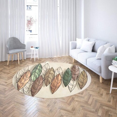  Tepih sa gumenom podlogom 160x160cm - lišće bež, TG-1092 Cene