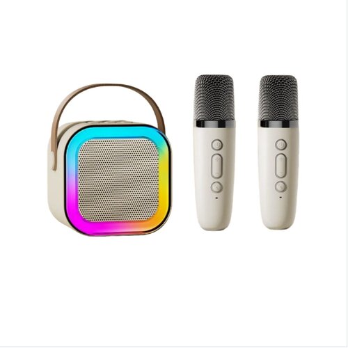 INF Prenosni Bluetooth Karaoke Zvočnik z Dvojnimi Mikrofoni in Zvočnikom Beige, (5000141438) Cene