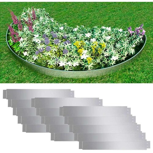  Set od 15 fleksibilnih ograda za travnjak pocinčani čelik 100 x 14 cm Cijene