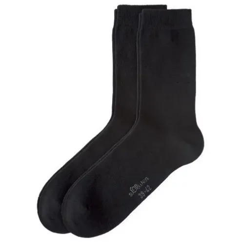 s.Oliver Ženske nogavice Basic Socks 2 para, 39/42, Black