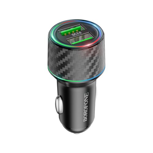 Borofone Auto Punjač USB BZ21A Brilliant 36W dual port QC3.0 2xUSB car black Slike