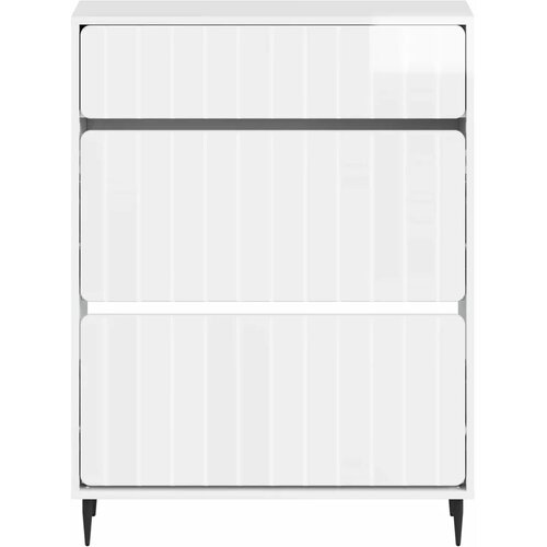  Ormar za cipele ZWOLLE 78 x 24 x 103 cm Konstruirano drvo - Bijela visokog sjaja Slike