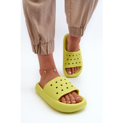 EVENTO Women's Foam Slides on Thick Sole Lime Beula Cijene