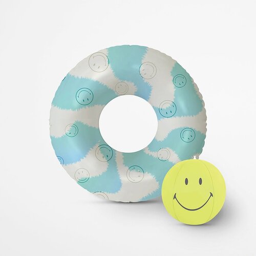 Sunnylife Set za plažu -Šlauf za plivanje i lopta za vodu -Smajli Cene
