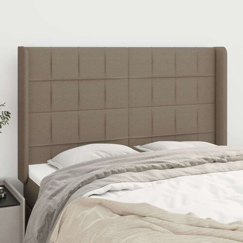  Vzglavje z u&amp;scaron;esi taupe 147x16x118/128 cm blago, (20953821) Slike