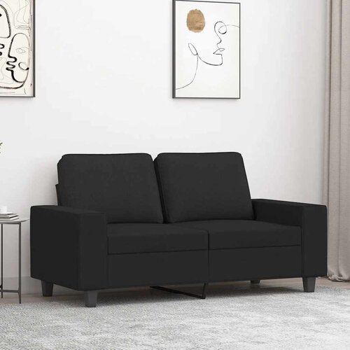  Dvosjed od tkanine crni 120 cm Slike