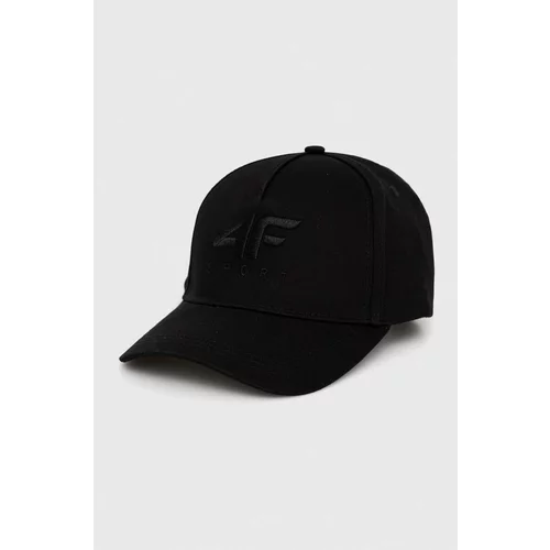 4f pamučna kapa sa šiltom boja: crna, glatka
