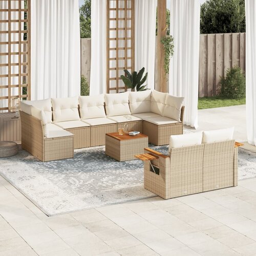  9-dijelni set vrtnih sofa od poliratana s jastucima Slike