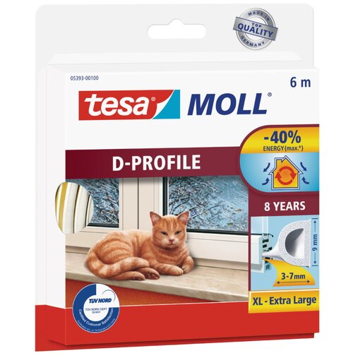 Tesa Tesnilo guma, D-profil (7 mm, bela, 6 m x 9 mm) Cene