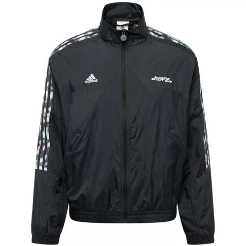 ADIDAS SPORTSWEAR Sportska jakna 'TIRO' tamo siva / neonsko roza / crna / bijela