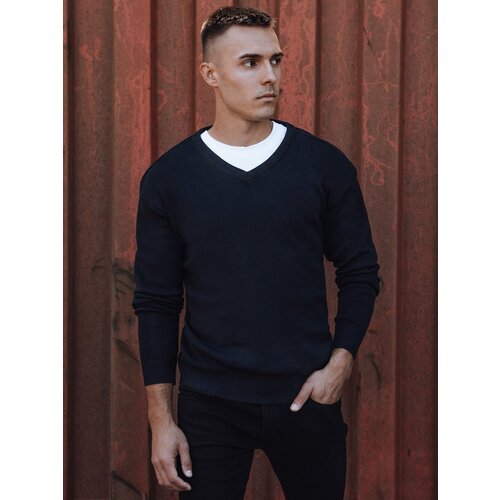DStreet Sweter męski w serek granatowy Slike