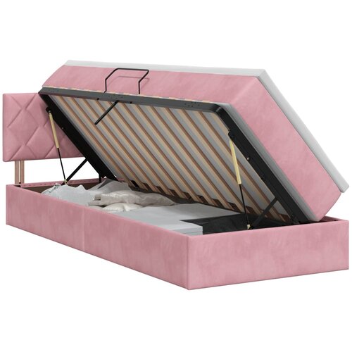  Krevet s od storage s uzglavljem Ružičasta 90 x 200 cm Bar&amp;scaron;un Slike
