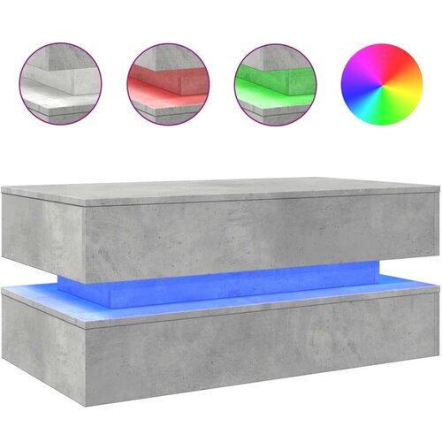 vidaXL Klubska mizica z LED lučkami betonsko siva 90x50x40 cm Cene