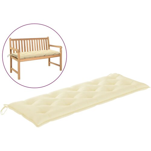 vidaXL Blazina za vrtno klop kremno bela 150x50x7 cm blago Cene