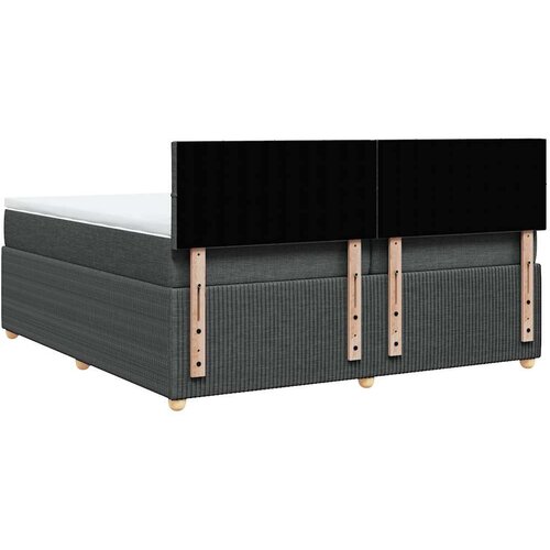VidaXL Krevet s oprugama i madracem tamnosivi 200 x 200 cm od tkanine Slike