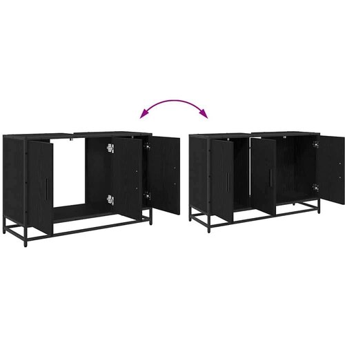 VidaXL set namje&amp;scaron;taja za kupaonicu 4 pcs crni hrast 90 x 33 x 60 cm Slike