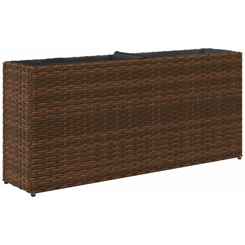  Vrtne sadilice s 2 posude 2 kom smeđe 90 x 20 x 40 cm poliratan Slike