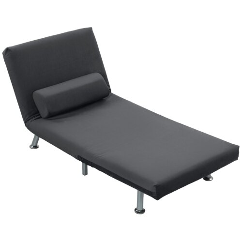 Nesta Zložljiv fotelj z leži&scaron;čem, relax stol z nastavljivim naslonjalom, žametni videz, temno siv, 75x70x75 cm, (5000493840) Cene