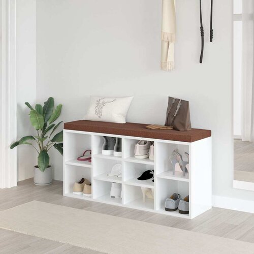  Klupa za cipele sjajna bijela 103x30x48 cm konstruirano drvo Cijene