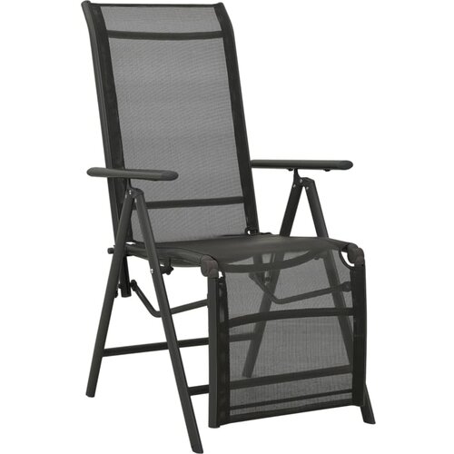Maison Chic Nastavljivi vrtni stoli - Stol za vrt 2 kosa tekstil in aluminij črni JS65, (21878812) Slike