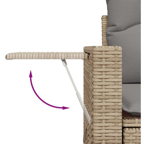 VidaXL 9-dijelni set vrtnih sofa s jastucima bež od poliratana Slike