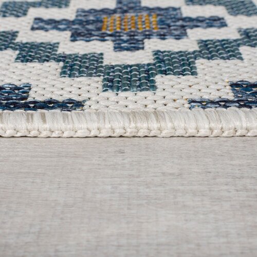 Flair Rugs Rumena/modra notranja in zunanja preproga 120x170 cm Zia Trellis &amp;ndash; Slike