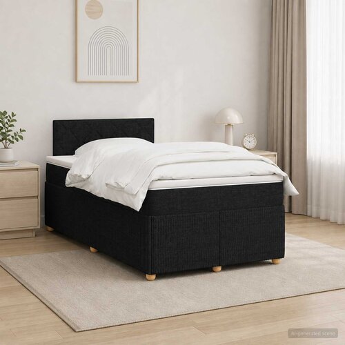  Boxspring krevet s madracem Crna 120 x 190 cm Tkanina Cene