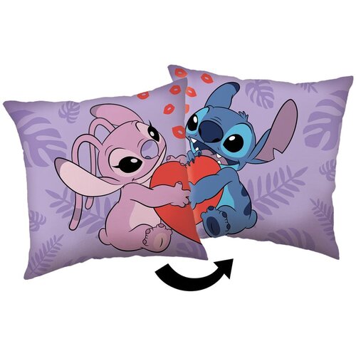 Jerry Fabrics Dječji jastuk od flisa 40x40 cm Lilo and Stitch &amp;quot;Kiss&amp;quot; &amp;ndash; Slike
