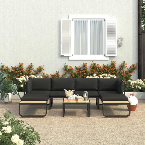 VidaXL 4-dijelna vrtna kutna garnitura s jastucima aluminij i WPC Slike