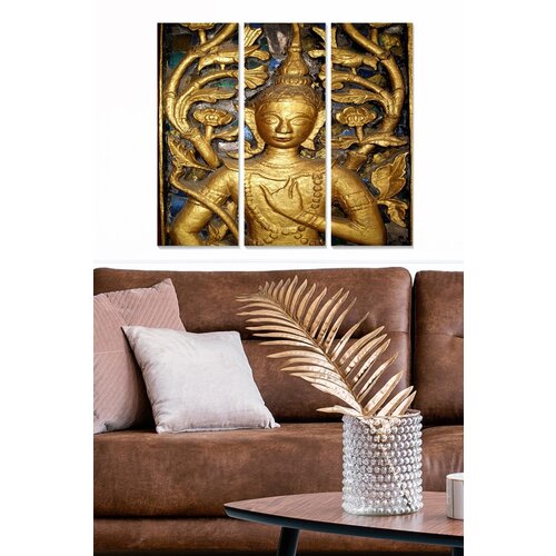 Wallity MDF142293 multicolor decorative mdf painting (3 pieces) Slike