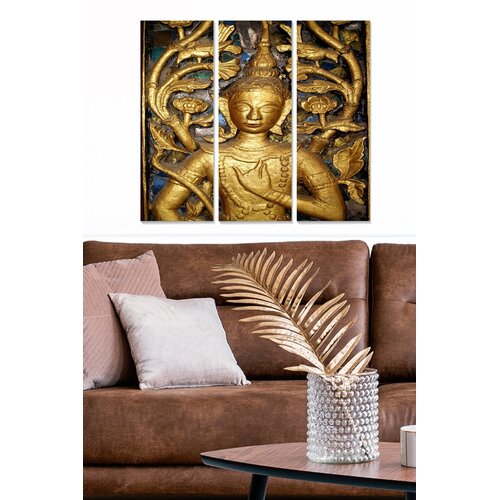 Wallity MDF142293 Multicolor Decorative MDF Painting (3 Pieces) Cene