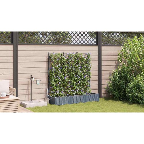  Vrtna saksija 3 pcs Svijetlo siva 120 x 40 x 126 cm Plastika Slike