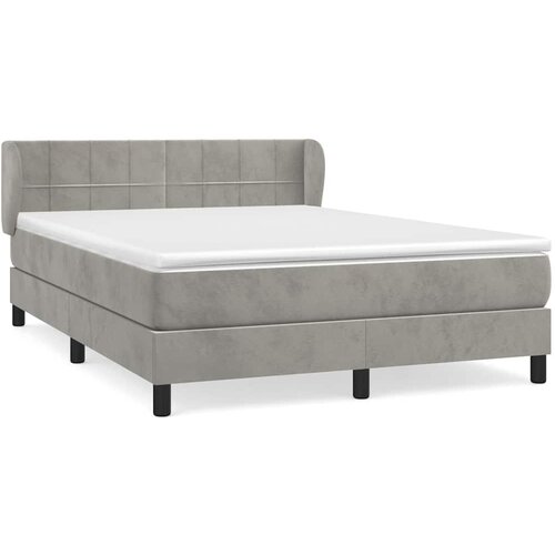  Krevet s oprugama i madracem svjetlosivi 140x190 cm bar&amp;scaron;unasti Slike