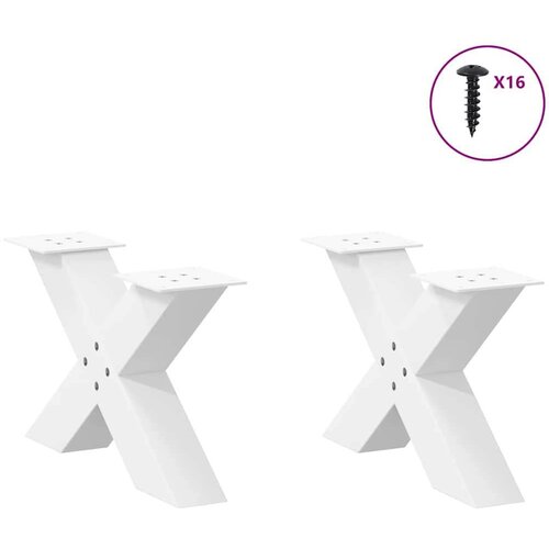  Noge za klub stolić u obliku slova X 2 kom bijele 50 x (30-31) cm čelik - Bijela 50 x (30-31) cm (80 mm) 2 1 Slike