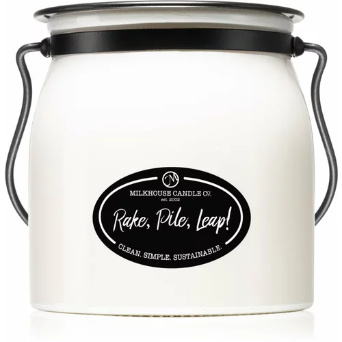 Milkhouse Candle Co. Creamery Rake, Pile, Leap! dišeča sveča Butter Jar 454 g