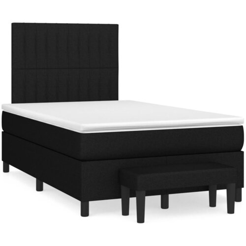 VidaXL Box spring postelja z vzmetnico črna 120x190 cm blago Slike