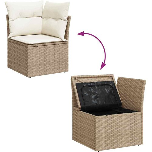  Sjedeća garnitura za vrt 5 kom. Bež poliratan 242,5 x 132,5 x 69 cm Slike