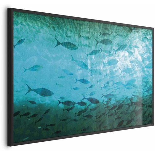  Plakat - Group of Dark Fish 90x60 Crni okvir Cene