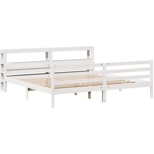 VidaXL Okvir kreveta s uzglavljem bez madraca bijeli 200x200 cm Slike