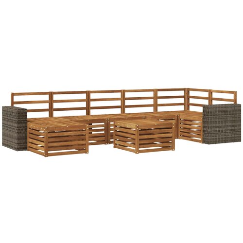 vidaXL Zunanja garnitura za sedenje 8 pcs Naravna Masiven les akacije, (5000280865) Cene
