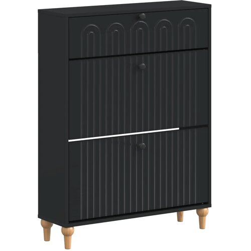  Ormar za cipele ALKMAAR 78 x 24 x 103 cm Konstruirano drvo Crna - Crna Cijene