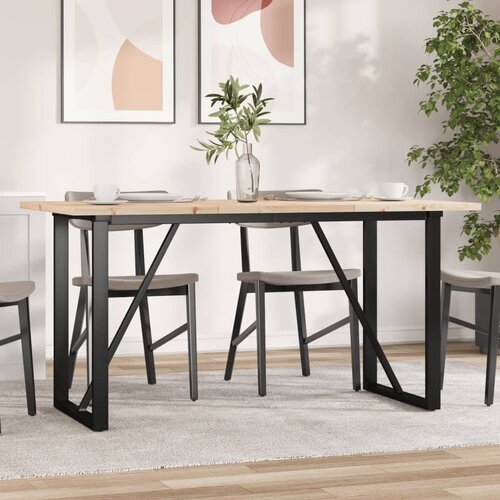 vidaXL Blagovaonski stol O-oblika 160x80x75 5 cm od borovine i željeza Cijene