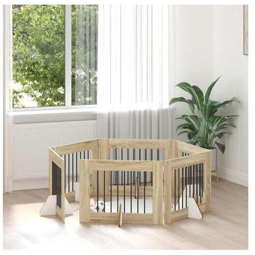 vidaXL Preklopna vrata za pse s postoljem 6 kom. Hrast sonoma 482 cm - Hrast sonoma 80 x 60 cm 6 Cijene