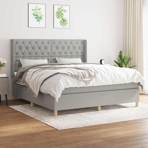  box spring s madracem svjetlosiva 160x200 cm tkanina Cijene