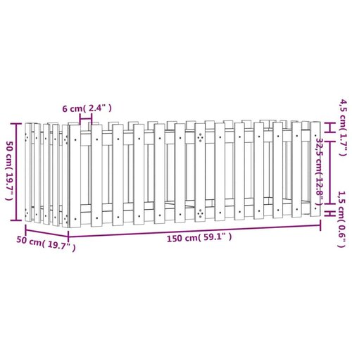 VidaXL Povi&amp;scaron;ena vrtna gredica 150x50x50 cm impregnirana borovina Slike